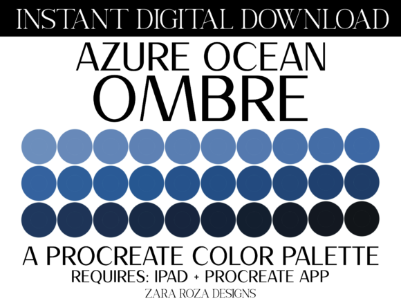 Azure Ocean Blue Procreate Color Palette: Your Coastal Design Toolkit