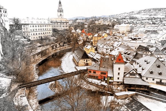 Capturing Český Krumlov in a Colorful Design