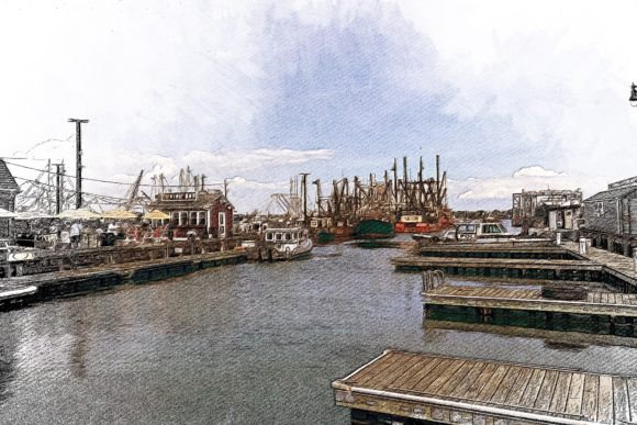 Capturing the Harbor City: The New Bedford Color Pencil Graphic
