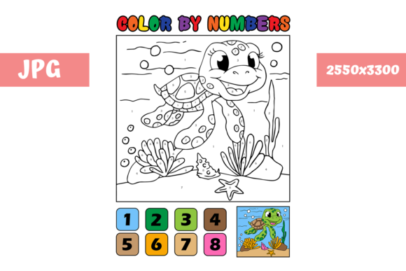 Coloring Page - Color by Numbers Turtle: A Creative Asset for All Ages