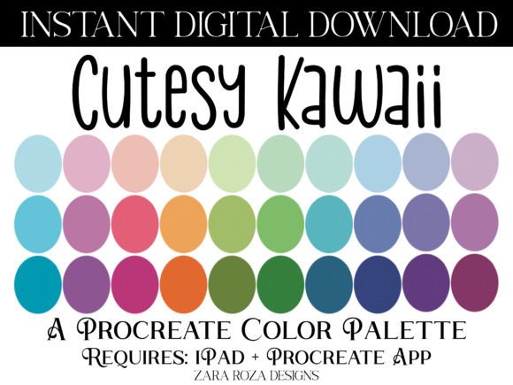 Cutesy Kawaii Procreate Color Palette: A Pastel Dream for Digital Artists