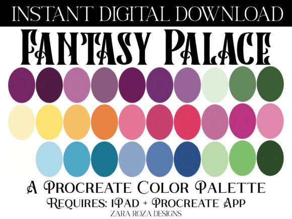 Fantasy Palace Procreate Color Palette: A Fairytale Aesthetic