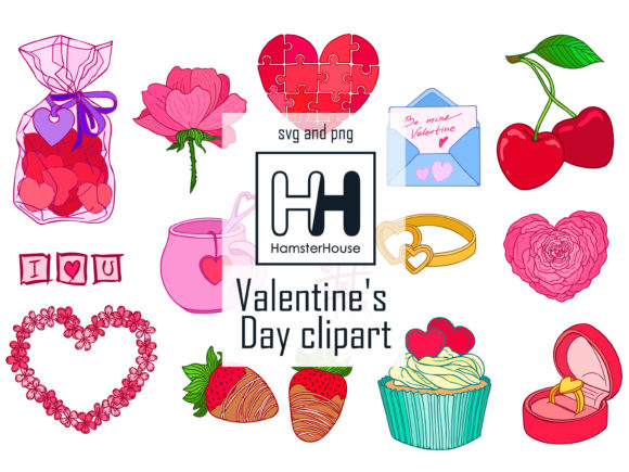 Handmade Charm: Using Valentines Day Hand Drawn Clipart, Color