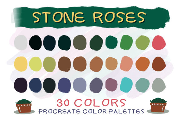 Stone Roses Procreate Color Palettes: Your Green Tone Design Toolkit