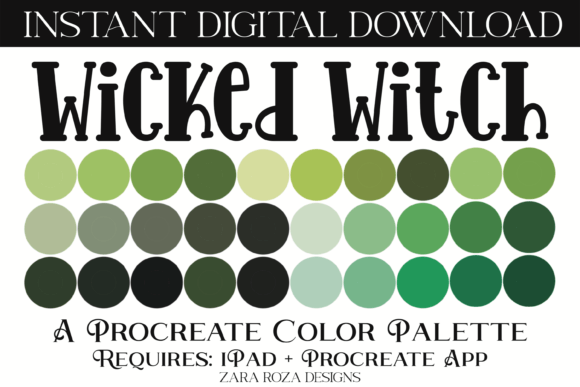 Wicked Witch Procreate Color Palette: Your Halloween Aesthetic Toolkit